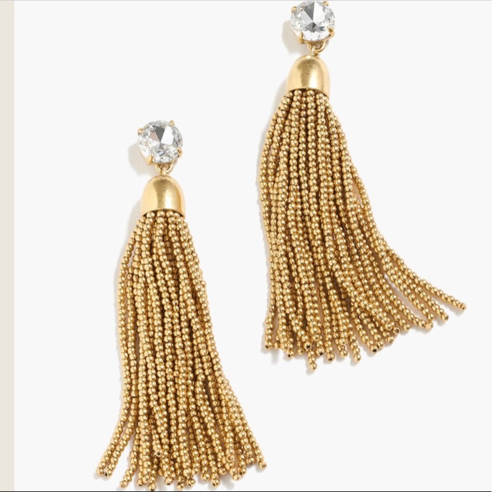 J. Crew Beaded Tassel Earrings